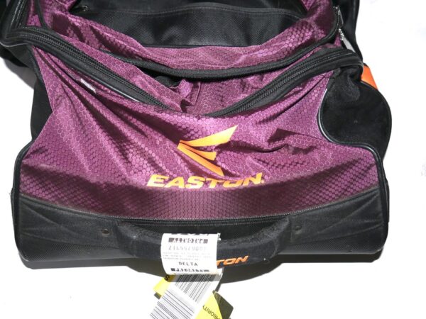 Packy Naughton Virginia Tech Hokies Team Issued and Signed Easton Wheeled Baseball Bag - Used for Road Trips With Player ID Card!