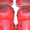 Herbert Iser 2022 Reading Fightin Phils Game Worn & Signed Go Phillies! Red Nike Vapor Catcher's Leg Guards