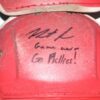 Herbert Iser 2022 Reading Fightin Phils Game Worn & Signed Go Phillies! Red Nike Vapor Catcher's Leg Guards