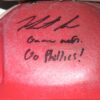 Herbert Iser 2022 Reading Fightin Phils Game Worn & Signed Go Phillies! Red Nike Vapor Catcher's Leg Guards