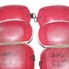 Herbert Iser 2022 Reading Fightin Phils Game Worn & Signed Go Phillies! Red Nike Vapor Catcher's Leg Guards