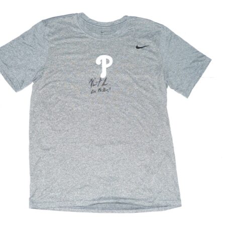 Herbert Iser 2023 Practice Worn & Signed Official Philadelphia Phillies Nike Dri-Fit Shirt