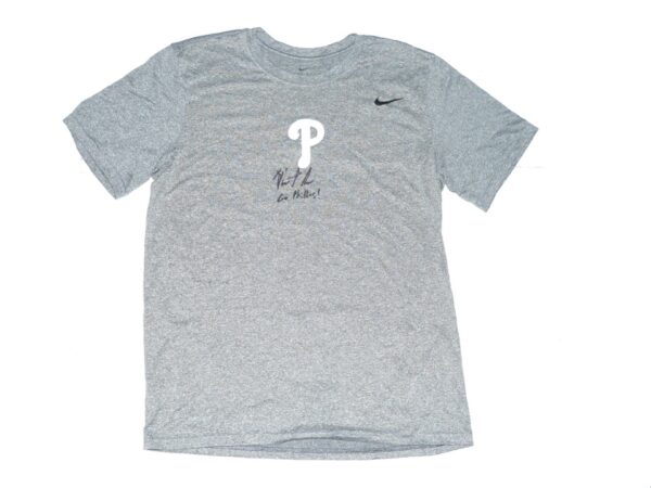 Herbert Iser 2023 Practice Worn & Signed Official Philadelphia Phillies Nike Dri-Fit Shirt