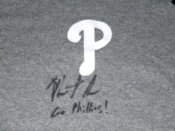 Herbert Iser 2023 Practice Worn & Signed Official Philadelphia Phillies Nike Dri-Fit Shirt