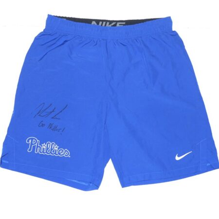 Herbert Iser 2023 Practice Worn & Signed Official Philadelphia Phillies Nike Dri-Fit Shorts