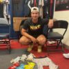Herbert Iser with 2022 Reading Fightin Phils Game Worn & Signed White & Blue Spiderz XL Batting Gloves