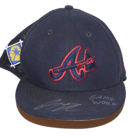 Indigo Diaz 2022 Game Worn & Signed Official Atlanta Braves Spring Training New Era 59FIFTY Hat