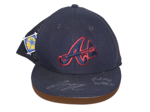 Indigo Diaz 2022 Game Worn & Signed Official Atlanta Braves Spring Training New Era 59FIFTY Hat