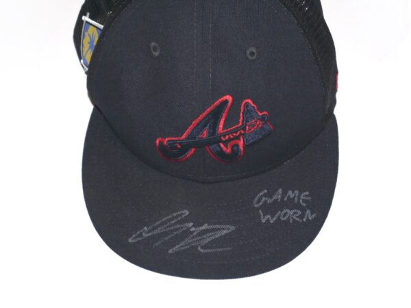 Indigo Diaz 2022 Game Worn & Signed Official Atlanta Braves Spring Training New Era 59FIFTY Hat