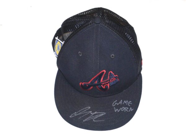 Indigo Diaz 2022 Game Worn & Signed Official Atlanta Braves Spring Training New Era 59FIFTY Hat