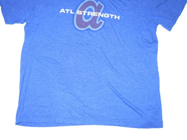 Indigo Diaz 2022 Practice Worn & Signed Official Blue Atlanta Braves Strength XXL Shirt