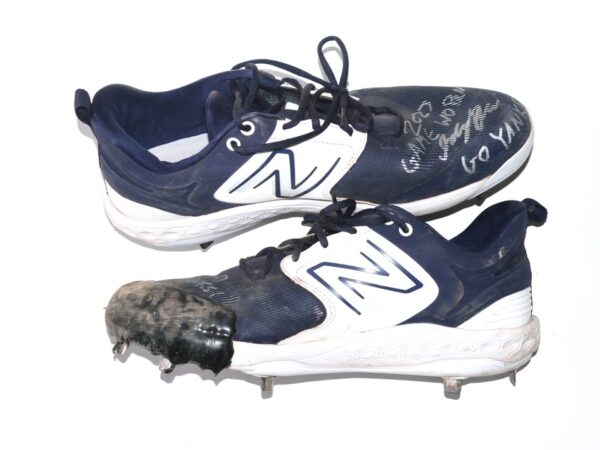 Indigo Diaz 2023 Hudson Valley Renegades Game Worn & Signed Blue & White New Balance Baseball Cleats