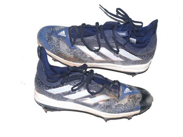 Indigo Diaz 2023 Somerset Patriots Game Worn & Signed Adidas Adizero Baseball Cleats