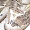 Indigo Diaz 2023 Somerset Patriots Training Worn & Signed White, Tan & Gold Adidas Adizero Shoes