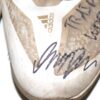 Indigo Diaz 2023 Somerset Patriots Training Worn & Signed White, Tan & Gold Adidas Adizero Shoes