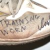 Indigo Diaz 2023 Somerset Patriots Training Worn & Signed White, Tan & Gold Adidas Adizero Shoes