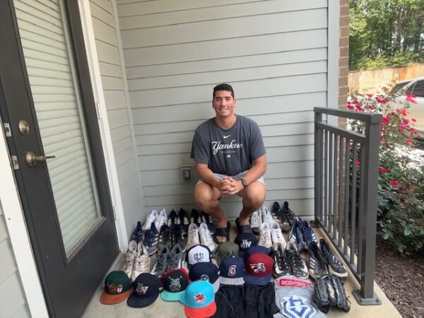 Indigo Diaz with 2023 Somerset Patriots Game Worn & Signed Adidas Adizero Baseball Cleats