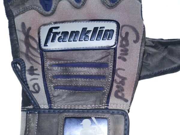 Rusber Estrada 2021 Rome Braves Game Used & Signed Left-Handed Franklin Batting Glove (Single)