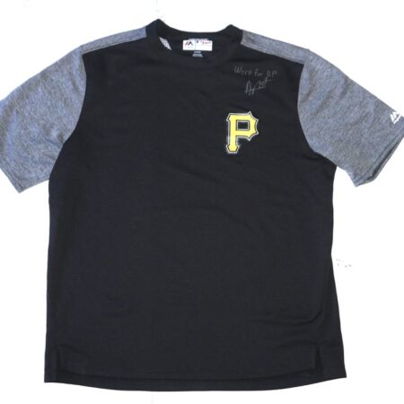 Arden Pabst Team Issued & Signed Official Pittsburgh Pirates Majestic Therma Base Pullover XL Sweatshirt