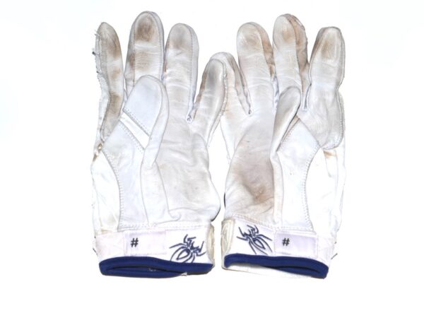 Herbert Iser 2022 Reading Fightin Phils Game Worn & Signed White & Blue Spiderz Batting Gloves