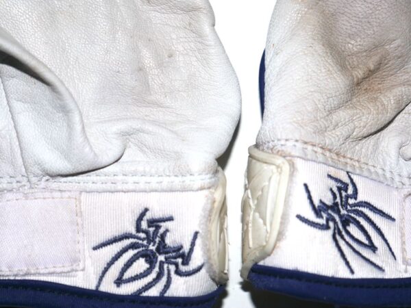 Herbert Iser 2022 Reading Fightin Phils Game Worn & Signed White & Blue Spiderz Batting Gloves