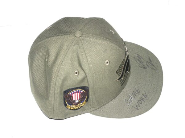 Indigo Diaz 2023 Game Worn & Signed Official Somerset Patriots Armed Forces New Era 59FIFTY Fitted Hat