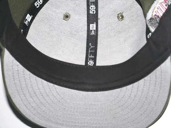 Indigo Diaz 2023 Game Worn & Signed Official Somerset Patriots Armed Forces New Era 59FIFTY Fitted Hat