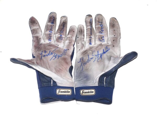 Landon Stephens 2023 Mississippi Braves Game Worn & Signed Franklin Batting Gloves