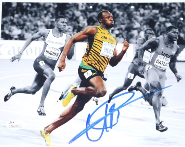 Usain Bolt Signed Men's 200 Metres Gold at World Athletics Championships 8 x 10 Photo