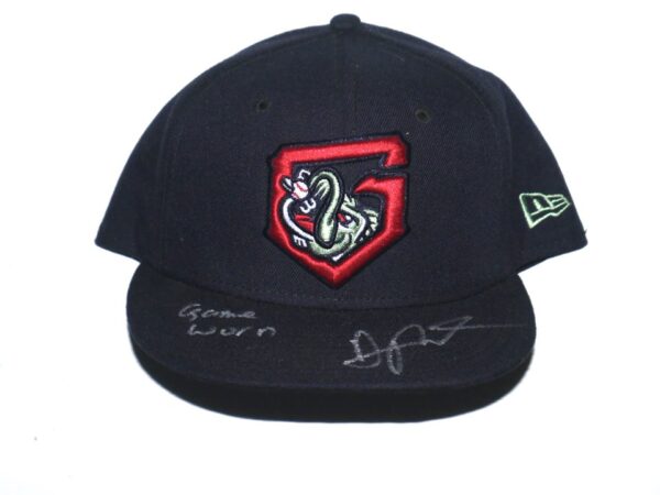 Arden Pabst Game Worn & Signed Official Gwinnett Stripers Alternate New Era 59FIFTY Fitted Hat