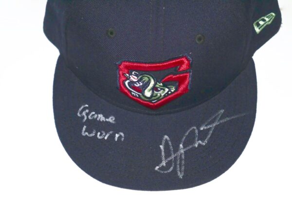 Arden Pabst Game Worn & Signed Official Gwinnett Stripers Alternate New Era 59FIFTY Fitted Hat