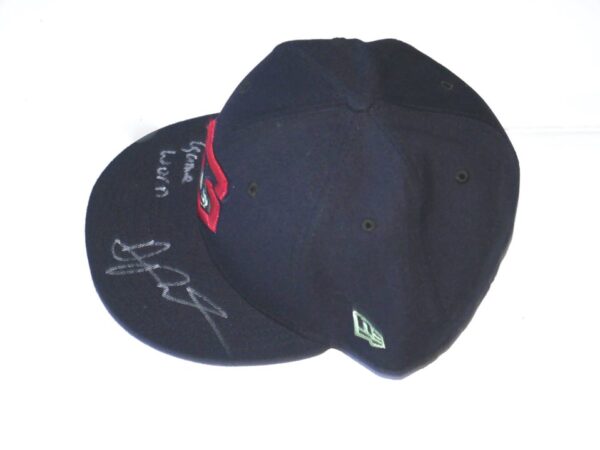 Arden Pabst Game Worn & Signed Official Gwinnett Stripers Alternate New Era 59FIFTY Fitted Hat