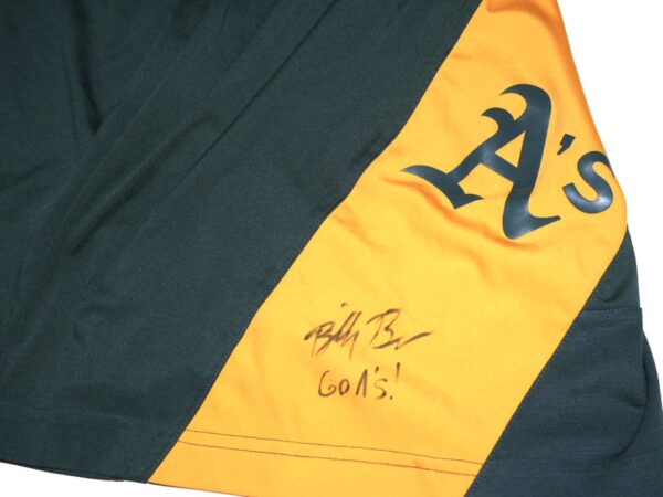 Billy Burns Practice Worn & Signed Official Oakland Athletics Nike Dri-Fit Shorts