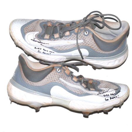 Drew Lugbauer 2023 Gwinnett Stripers Game Worn & Signed Nike Baseball Cleats