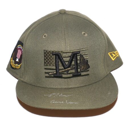 Luke Waddell 2023 Game Worn & Signed Official Mississippi Braves Armed Forces New Era 59FIFTY Fitted Hat