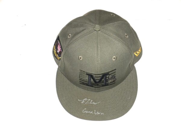 Luke Waddell 2023 Game Worn & Signed Official Mississippi Braves Armed Forces New Era 59FIFTY Fitted Hat