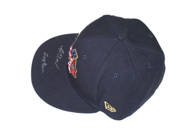 Luke Waddell 2023 Game Worn & Signed Official Mississippi Braves July 4th New Era 59FIFTY Fitted Hat