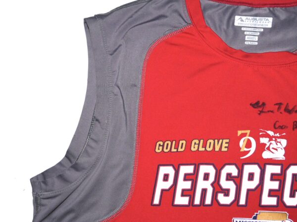 Luke Waddell 2023 Practice Worn & Signed Official Mississippi Braves Gold Glove Charities Augusta Sportswear Shirt