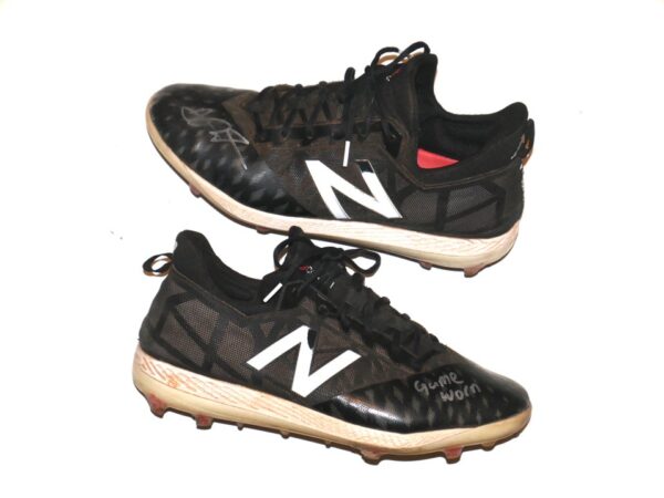 Arden Pabst Mississippi Braves Game Worn & Signed Black & White New Balance Fantomfit Baseball Cleats