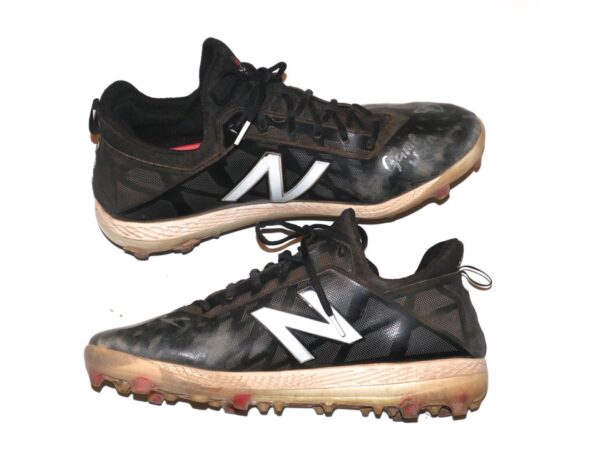 Arden Pabst Mississippi Braves Game Worn & Signed Black & White New Balance Fantomfit Baseball Cleats