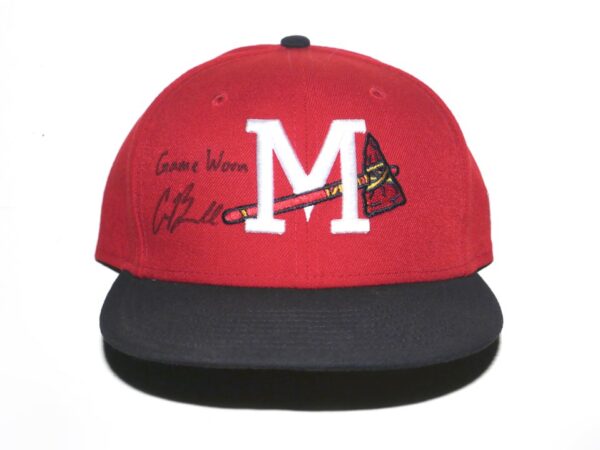 Cade Bunnell 2023 Game Worn & Signed Official Mississippi Braves Road New Era 59FIFTY Hat