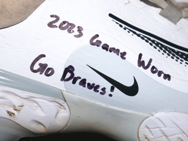 Cade Bunnell 2023 Mississippi Braves Game Worn & Signed Go Braves! Nike React Baseball Cleats