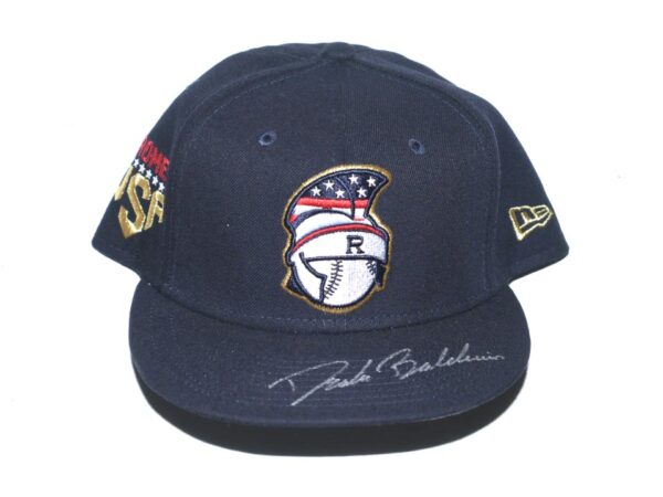 Drake Baldwin 2023 Game Worn & Signed Official Rome Braves July 4th Independence Day New Era 59FIFTY Hat