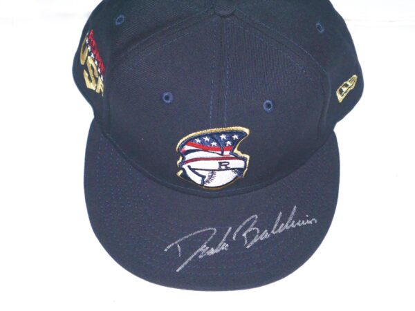 Drake Baldwin 2023 Game Worn & Signed Official Rome Braves July 4th Independence Day New Era 59FIFTY Hat