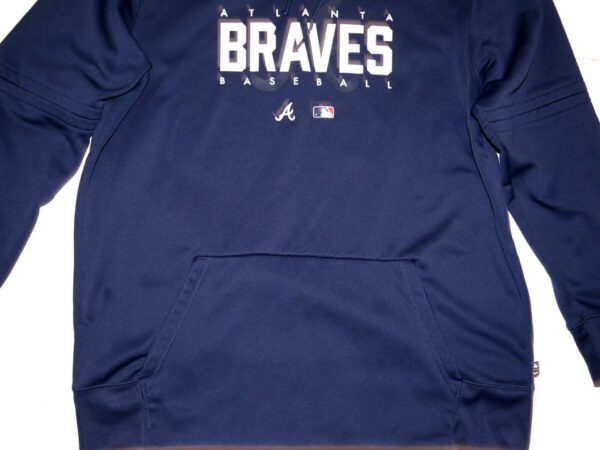 Drew Lugbauer 2023 Team Issued Official Atlanta Braves Baseball Nike Therma-Fit XL Pullover Hooded Sweatshirt