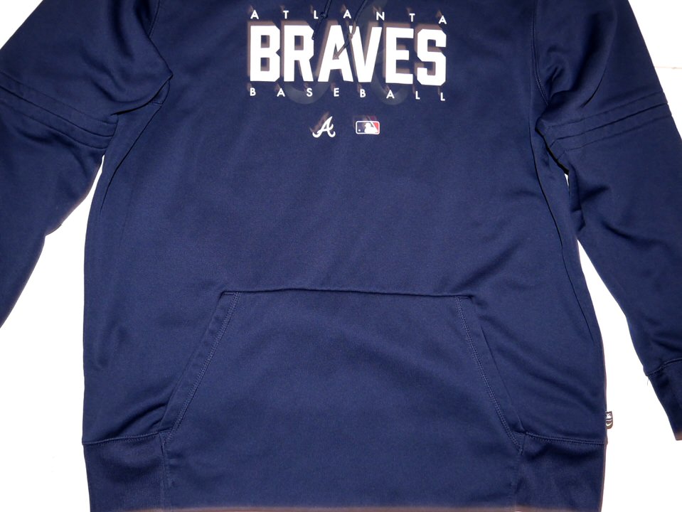 Drew Lugbauer 2023 Team Issued Official Atlanta Braves Baseball Nike  Therma-Fit XL Pullover Hooded Sweatshirt