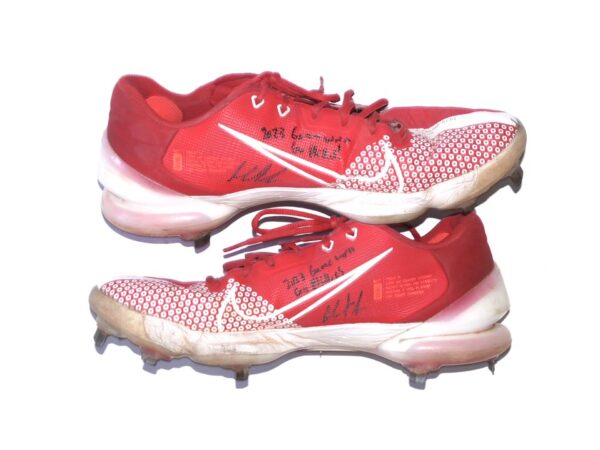 Herbert Iser 2023 Reading Fightin Phils Game Worn & Signed Nike Force Zoom Trout Baseball Cleats