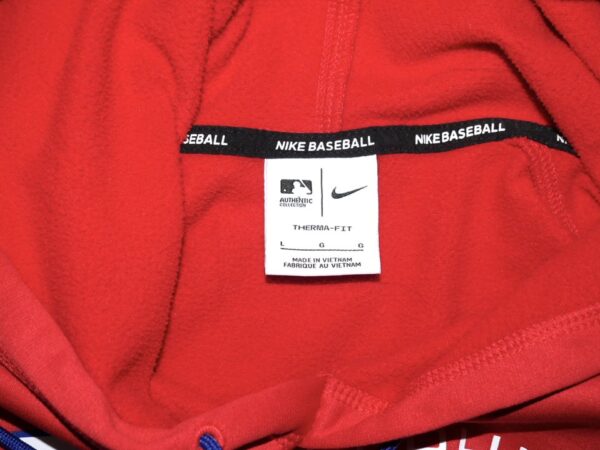 Herbert Iser Team Issued Official Philadelphia Phillies Baseball Nike Therma-Fit Pullover Hooded Sweatshirt
