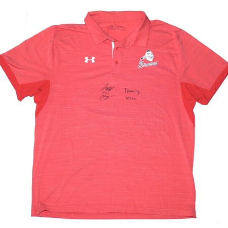 Indigo Diaz Team Issued & Signed Official Atlanta Braves Under Armour 2XL Polo Shirt