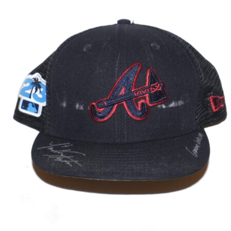 Landon Stephens Game Worn & Signed Official Atlanta Braves 2023 Spring Training New Era 59FIFTY Fitted Hat